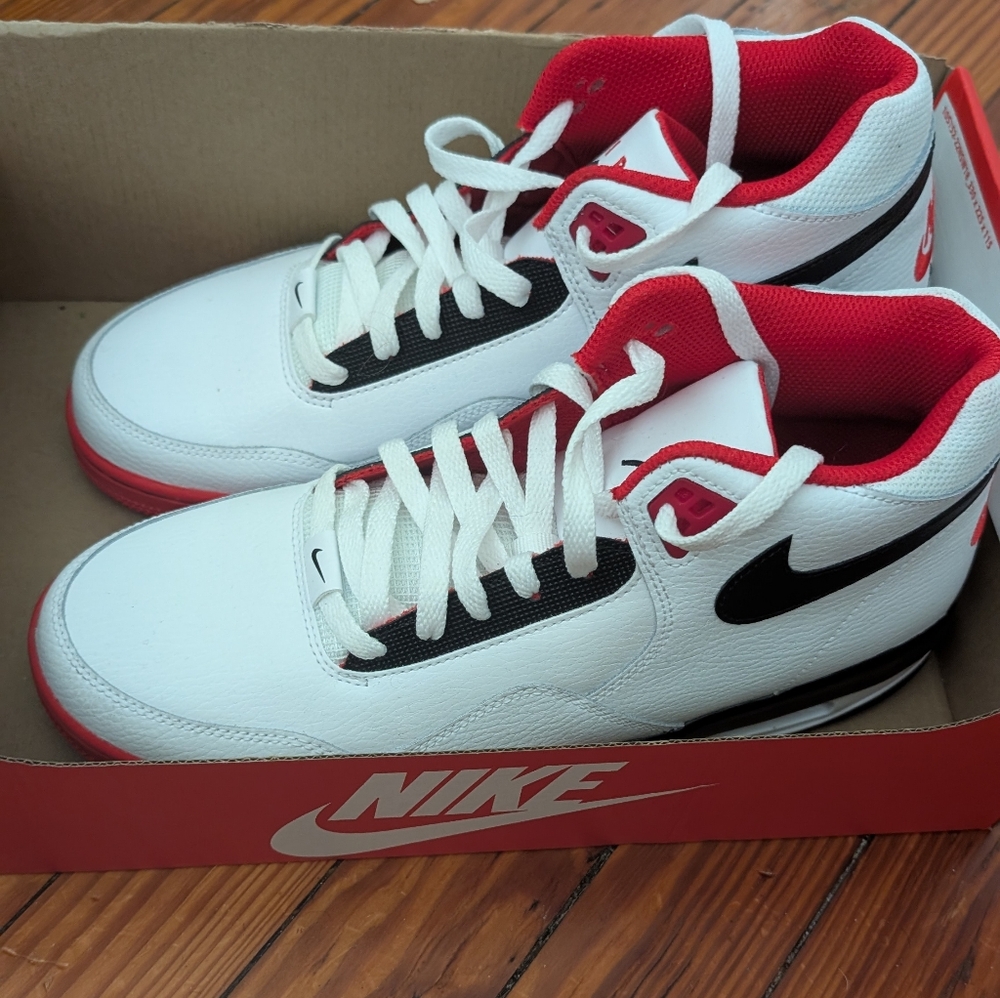 Nike Air Flight Legacy Men's White and Red Sneakers